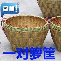 2021 Tea Picking Basket Festive Basket Send Red Rope Handmade Performance Props Grain Collection Basket Handmade Bamboo Basket Pick