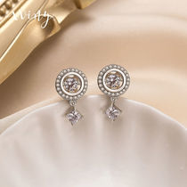 Winy Alloy Ear Spikes SOUTH KOREA INS BRIEF FASHION SILVER PERSONALITY 100 LAP FASHION NET RED AIR QUALITY LIGHT LAVISH