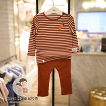 Direct mail ETTOI Korea Pegus childrens clothing 2021 autumn Brown underwear set 517609 no fluorescent