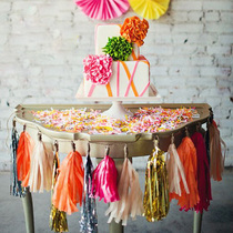 Paper tassel filigree belt party baby birthday party decoration creative graduation season background wall decoration