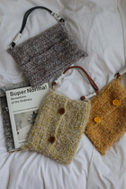 NICEONE hand-woven wool tissue box wool tissue bag crochet mixed line hanging storage pumping paper box