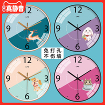 Wall clock living room table creative cartoon deer penguin home fashion bedroom ultra-silent simple clock wall hanging watch