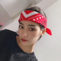 Headscarf female Korean version of Tide sweat absorption Net red hiphop hip hop hip hop fashion headband sports hair band male