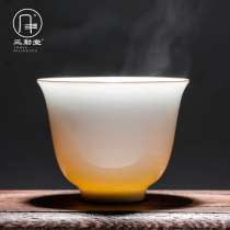 Sanqintang Teacup Master cup Single cup Jingdezhen Ceramic Kung Fu tea hand-made individual cup Tea cup Smell cup