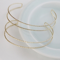 Copper Plated 14K True Gold Royalswire Bracelet Ring Thread Pattern Outer Frame Homemade Diy Handmade Ornament Accessories Material