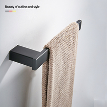 Black towel rack 304 stainless steel bathroom towel wall towel rack Bathroom hand towel pendant towel hanging