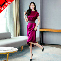 Acetate true silk dress with dress Summer 2021 new pop summer dress temperament Lady Snowspun Long Dress