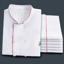 Chef work clothes mens short-sleeved summer thin section chef clothes Long-sleeved white restaurant canteen catering work clothes kitchen suit