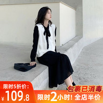 Fat mm interior jumpsuit skirt spring and autumn 2021 new womens spring tide size thin two-piece suit foreign style