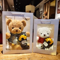 Christmas gift box dried flowers small bouquets of stars birthday gifts to girlfriend Eternal Flowers bear sunflower creative