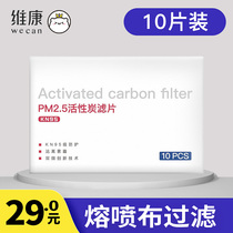 Weikang filter 10 pieces dust-proof and anti-haze pm2 5 masks replaceable non-woven filter filter core