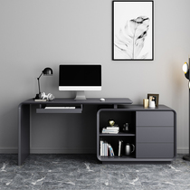Modern minimalist corner desk study desktop writing desk integrated multifunctional computer desk bookshelf bookcase combination
