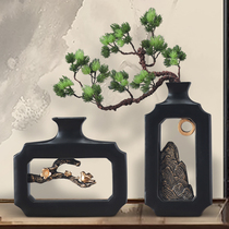 Chinese-style living room TV cabinet decoration wine cabinet decorations tea room Zen vase bogu rack welcoming pine home furnishings
