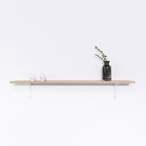 And wood furniture Nordic wood simple one-word black walnut solid wood shelf shelf QT003