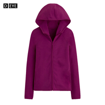 Polar fleece coat womens 2021 spring and autumn hooded zipper fleece top sports leisure size loose cardigan sweater sweater