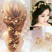 Daily wild golden leaf hairpin wedding bride headwear headband hairband ball head wedding dress toast clothing hair accessories