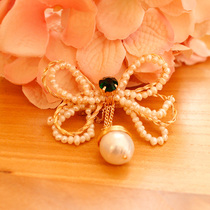 Yiyis hand made with cheongsam Pearl rhinestone bow brooch brooch