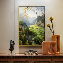 Hand Painted Oil Painting in the family Xuanguan Decorative Painting Modern Brief Corridor Hang Painting Handmade Mountain Clear Water Show Realistic Wind View Painting