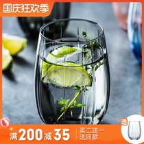 Imported colored glass home drinking cup creative round belly tea cup fruit juice cup beverage cup Milk Cup