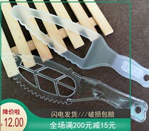 Disposable tray knife Plastic big machete Birthday cake knife and fork Transparent cutter toothed blade Bulk independent packaging