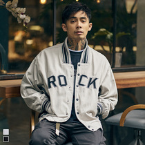 Furnace spring and autumn old baseball clothes Tide brand embroidered bomber jacket clothes casual loose mens overalls