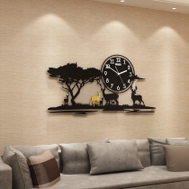 Light luxury quartz clock clock wall clock living room personality creative fashion modern simple clock Nordic deer head decorative hanging watch