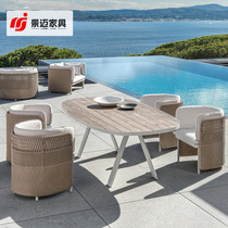 Outdoor furniture balcony garden garden small tea chair three pieces outdoor villa open vine sofa combination