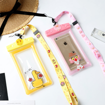 Mobile phone waterproof bag for men and women Universal cartoon mobile phone waterproof bag iPhones swimming airbag lanyard floating diving cover