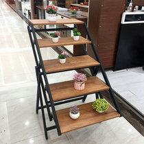 Solid wood dining table multi-function folding simple modern multi-layer deformed dining table flower stand square tremble same style