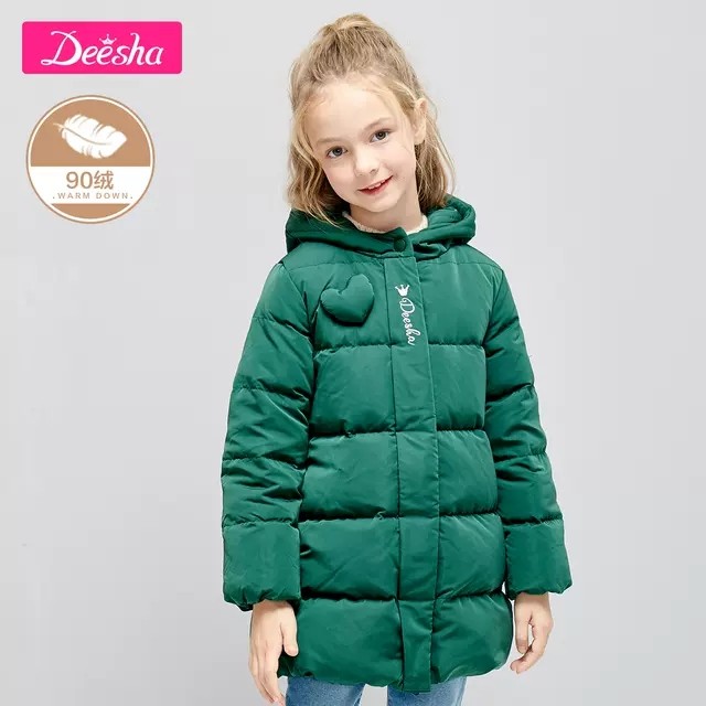 Deesha2020 autumn and winter new middle and big boys and girls baby foreign style thickened long down jacket jacket