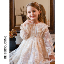Girls dress 2022 spring original new children Spring lace princess dress foreign fashion super fairy skirt