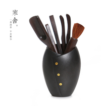 Humble House Tea Ceremony Six Junzi Ebony solid wood ceramics Japanese Black pottery Kung Fu Tea Tea accessories Tea set