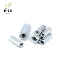 Galvanized joint extended nut screw screw screw connection extended outer hexagon round nut butt joint thickening M6-M24