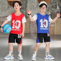 Boys  ball suit Two-piece summer suit CUHK childrens training performance suit Childrens sports short-sleeved quick-drying basketball suit