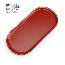 My Tour red plate creative dinner plate festive ceramic tray practical snacks fruit plate tea dish dish wedding supplies