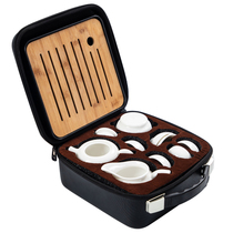 White ceramic travel kung fu tea set portable package Japanese household miniature mini-outdoor car tourism