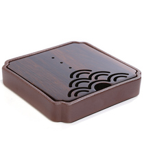 Bai Xi antique ebony pottery small tea tray embedded water storage square kung fu tea ceremony accessories pot holder