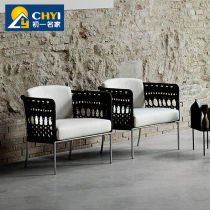 High-end outdoor sofa courtyard terrace outdoor courtyard garden designer furniture balcony casual rattan sofa chair