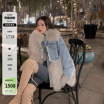 In the winter of 2022 new cowboy pieces imported fox fur coat in the middle of a long fur coat