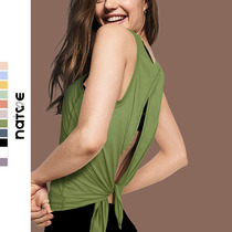 Sport vest hooded sweatshirt Loose Fitness Vest Woman outside wearing speed dry long style sports T-shirt sleeveless fitness clothing