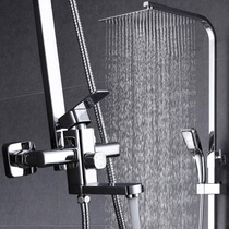  Copper body shower booster square body faucet shower five-speed shower nozzle set