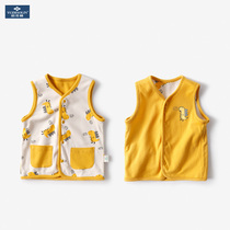 Baby vest spring and autumn cotton thin double-sided horse clip wear mens and womens childrens warm vest baby waistcoat