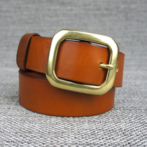 Italian tanning leather belt mens Korean fashion tide knuckle leather pants with time to run belt