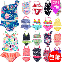 Split European and American childrens swimsuit girl print shoulder skirt girl swimsuit baby baby ktcat bikini
