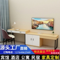 Guesthouse Combo TV Cabinet Apartment Min Juku Steel Frame Writing Desk Luggage Rack Desk Bar Table Custom Hotel Furniture Bed