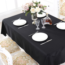 Thickened solid color hotel tablecloth restaurant rectangular simple black tablecloth background cloth meeting tablecloth