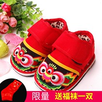 Traditional handmade melaleuca bottom cloth shoes Toddler baby year-old tiger head shoes Children cat head shoes Mens and womens baby cotton shoes winter