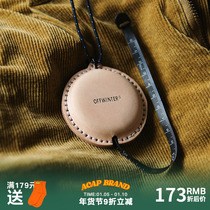 Leather functional necklace long personality pendant Japanese accessories hanging chain accessories jewelry handmade vegetable tanned leather tape measure