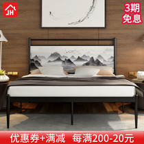 New Chinese modern minimalist princess iron art bed iron frame steel frame double single adult 1 2 1 1 5 1 8 m