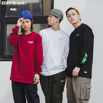 EDDY original fashion trend loose long sleeve T-shirt mens round neck cotton clothing European autumn print tide ins